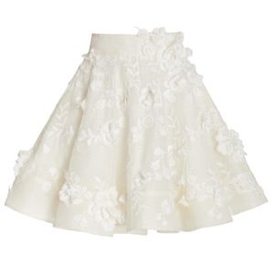 NWT Zimmermann ivory with white flowers mini skirt. NEVER WORN! US 2 and US 6